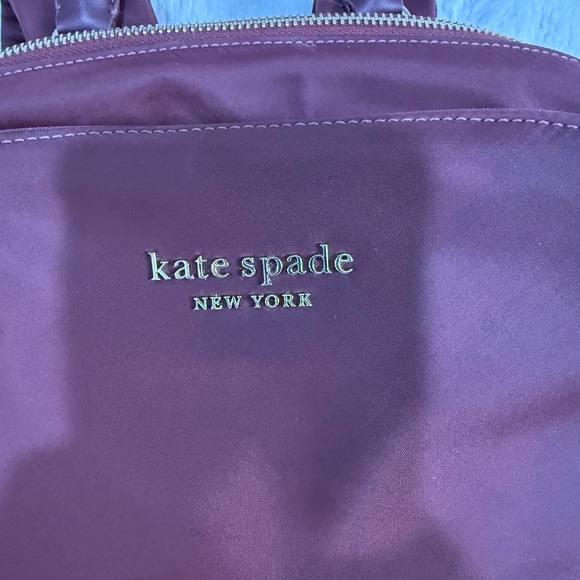 kate spade Burgundy Nylon Backpack with Gold Hardware - Picture 3 of 9